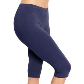 Stretch is Comfort Leggings para mujer de talla grande Oh So Soft Solid, Azul marino, 7X