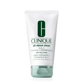Clinique All About Clean 2-in-1 Cleansing + Exfoliating Jelly | Limpiador y Exfoliante Facial con Ácido Salicílico | Anti-Polución para Todo Tipo de Piel