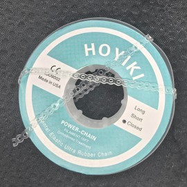 2 Pcs Dental Orthodontic Elastic Chain Power Chains Multi-Colors Rubber Chains for Braces Power Dental Orthodontic Treatment (Black+Transparent, Closed)