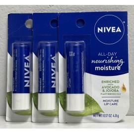 Paquete de 3 cuidados labiales hidratantes nutritivos Nivea 0,17 oz.