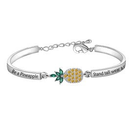SEIRAA IVF Infertility Pineapple Charm Be a Pineapple Stand Tall Wear a Crown BangleMom Jewelry IVF Encouragement Gift (IVF Stand bangle)