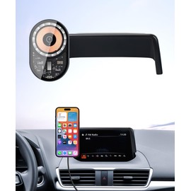 Masergogo Wireless Charging car Phone Holder for Mazda 3 2017-2018 Accessories 7 inch Screen Fixed Clip,360° Rotation car Phone Mount Compatible with MagSafe