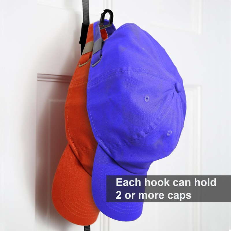 Perfect Curve CapRack | Over-The-Door Hat Organizer for Baseball Caps
