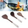 3 Piece Set Wood Utensils Set Wenge Long Handle Spatula