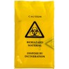100x Yellow Biohazard Bags - 35cm x 20cm - Self