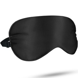 Antifaz para Dormir, Comodidad de Seda Suave Ajustable con Máscara para Dormir Adecuada para Viajar, Hombres y Mujeres de Oficina (Negro)