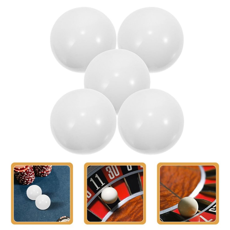 Abaodam Roulette Wheel Beads Replacement Set 5Pcs White Round Ball