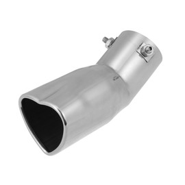 VekAuto Car Exhaust Tip Pipe Heart Shaped 2.44" Inlet 2.72"x2.36" Outlet Exhaust Tail Pipe for Pipes Diameter 0.98" to 2.17" Stainless Steel Silver Tone Auto Accessories