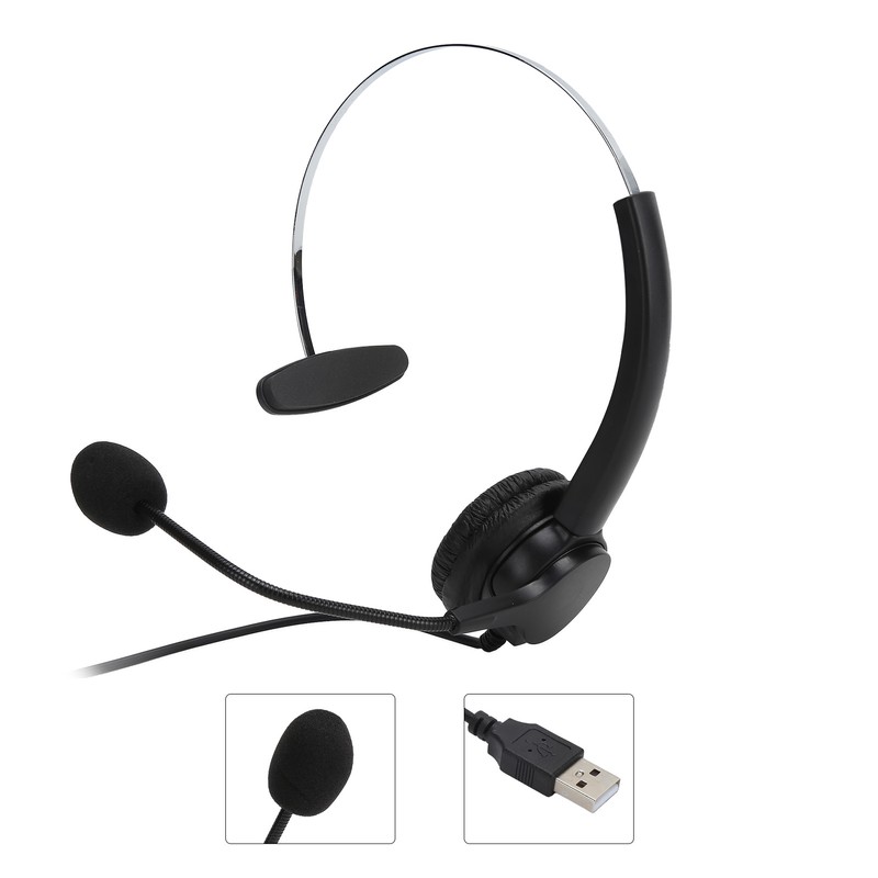 USB Headset with Microphone Noise Reduction Audio Control for Business