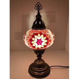TURAMEX Turkish Mosaic Table Lamps - Handmade Glass Lamps That Reflect The Craftsmanship and Diversity of Orient Culture (GND-ML-3-7)