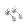 Caprilite 925 Sterling Silver Genuine Cultured Freshwater Pearl Stud Earrings