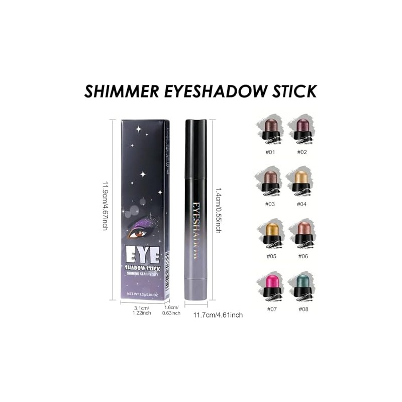 Erinde Sombra de Ojos en Barra Resistente al Agua Glitter,