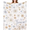 60 x 80 Inch Christmas Let It Snow Plush Throw
