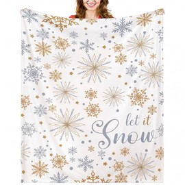 60 x 80 Inch Christmas Let It Snow Plush Throw Blanket Winter