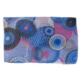 fashionchimp Women Loop Circle Pattern Psychedelic Print Tube Scarf Summer Scarf for Women, blue-colourful