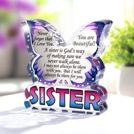 Sister Gifts from Sister, Sister Birthday Gifts from Sister, Gifts for Sisters Mothers Day Easter, Unique Thank You Gifts for Sister Soul Sister, Best Sister Gifts Desk Decor Acrylic Plaque Sign