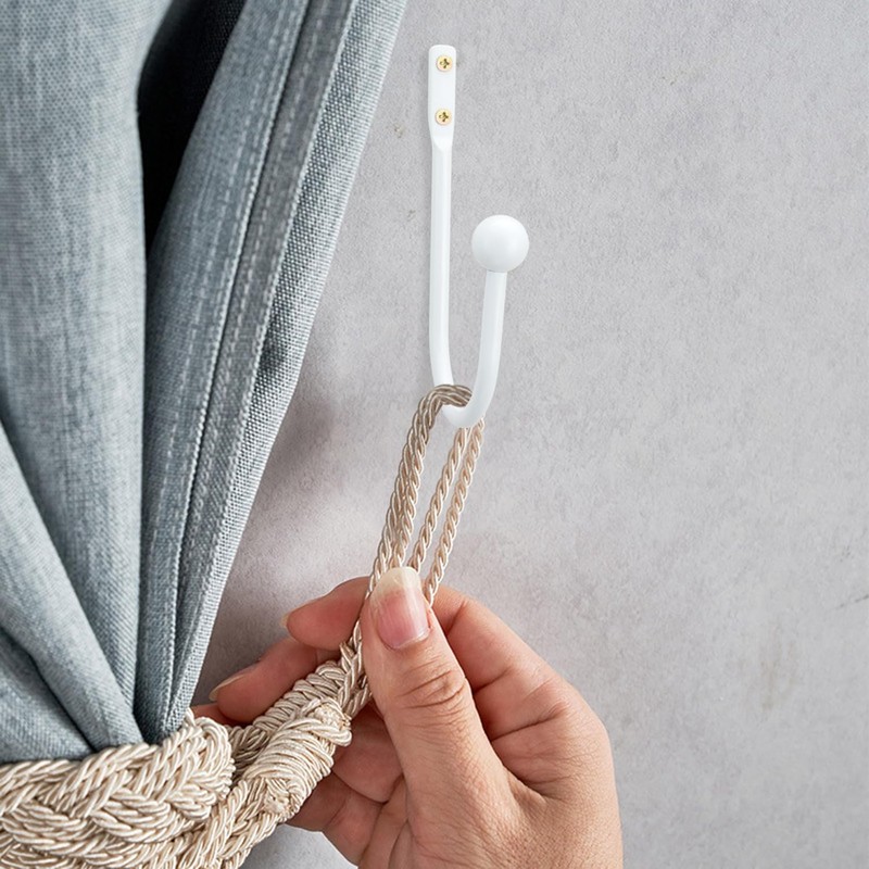 Curtain Holdback, 2 Pcs Wall Mounted Drapery Tiebacks with Screws,