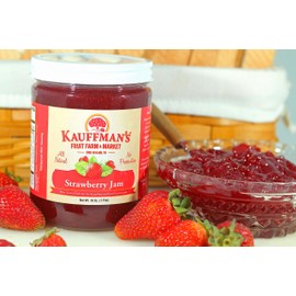 Kauffman Orchards Strawberry Jam, All Natural, No Preservatives, 18 Oz. (Pack of 2)