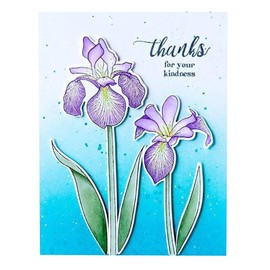 LZBRDY Iris Flowers Stamp and Dies Set for Scrapbooking and Card Making Birthday Thanksgiving Christmas Paper Craft Die Cuts