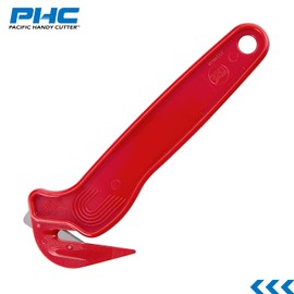 Pacific Handy Cutter Disposable Film Cutter | NSF Certified Food Safe Safety Box Cutter & Bladeless Tape Splitter | Perfect for Cryovac, Plastic Bags, & Shrink Wrap | Red
