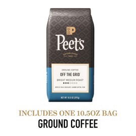 Peet's Coffee, Medium Roast Ground Coffee, 100% Arabica Coffee - Off the Grid Blend 10.5 Ounce Bag