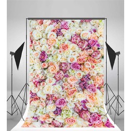 Qinunipoto Photography Flower Backdrop Mother's Day Happy Mother's Day Backdrop Cloth 1x1.5m for Photography Photography Colored Flower Backdrop Wedding Valentine's Day Background Portrait Photo Studio Home Decor Party Vinyl