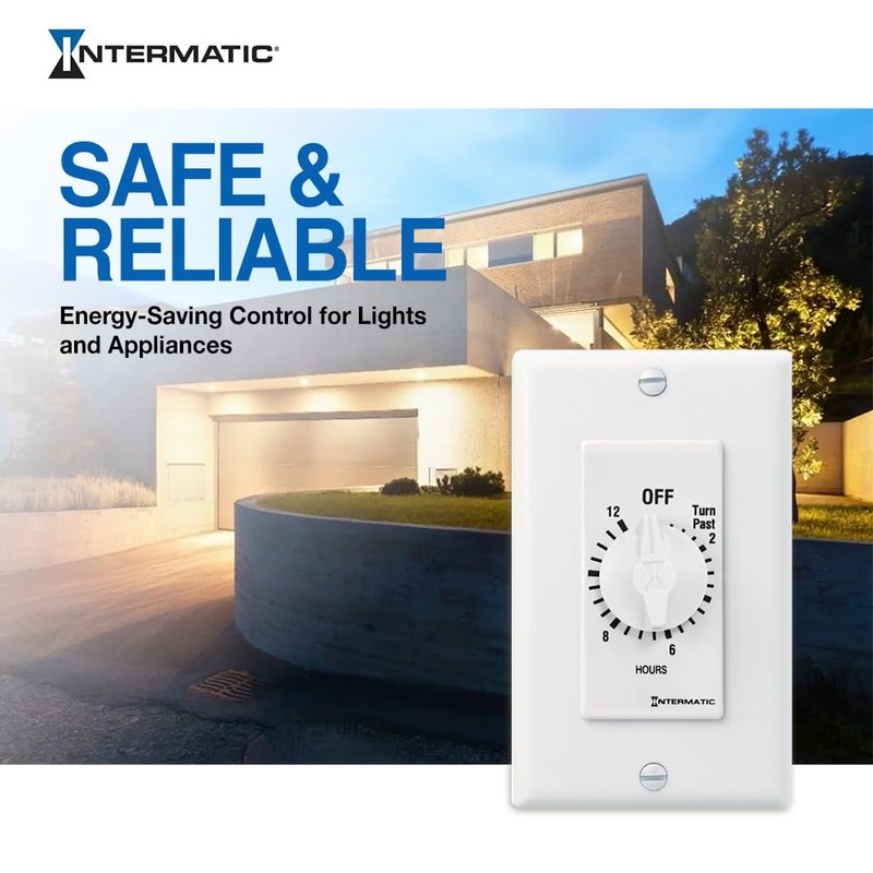 Intermatic SW12HWK 12-Hour Spring Wound Timer, White - Energy Efficient