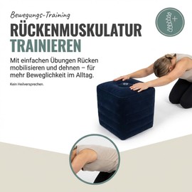 ATC Handels GmbH Inflatable Relaxation Cube with Pump - Step Storage Cube for Legs & Back - 39 x 42 x 46 cm