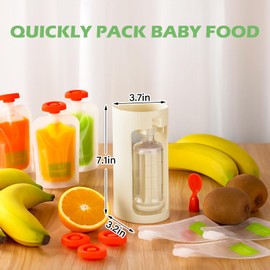Afarnook Squeeze Station Baby Food Maker Refillable Baby Food Pouches 50 Pcs Squeezed Pouches Filler Snacks Puree Storage Homemade Prep Essential for Infant and Toddlers