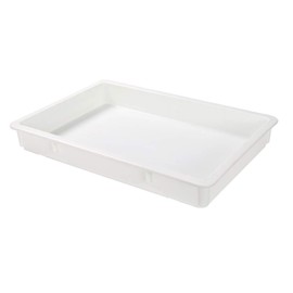 26 x 18 x 3 Inch Proofing Box, 1 Rectangle Dough Box - Stackable, Dishwashable, White Plastic Pizza Dough Boxes, Durable, Lids Sold Separately