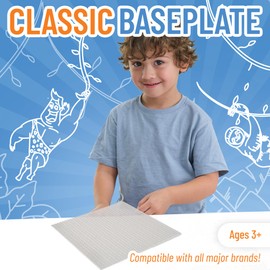 Strictly Briks Large Classic Stackable Baseplates, for Building Bricks, Bases for Tables, Mats, and More, 100% Compatible with All Major Brands, Clear, 1 Piece, 10x10 Inches