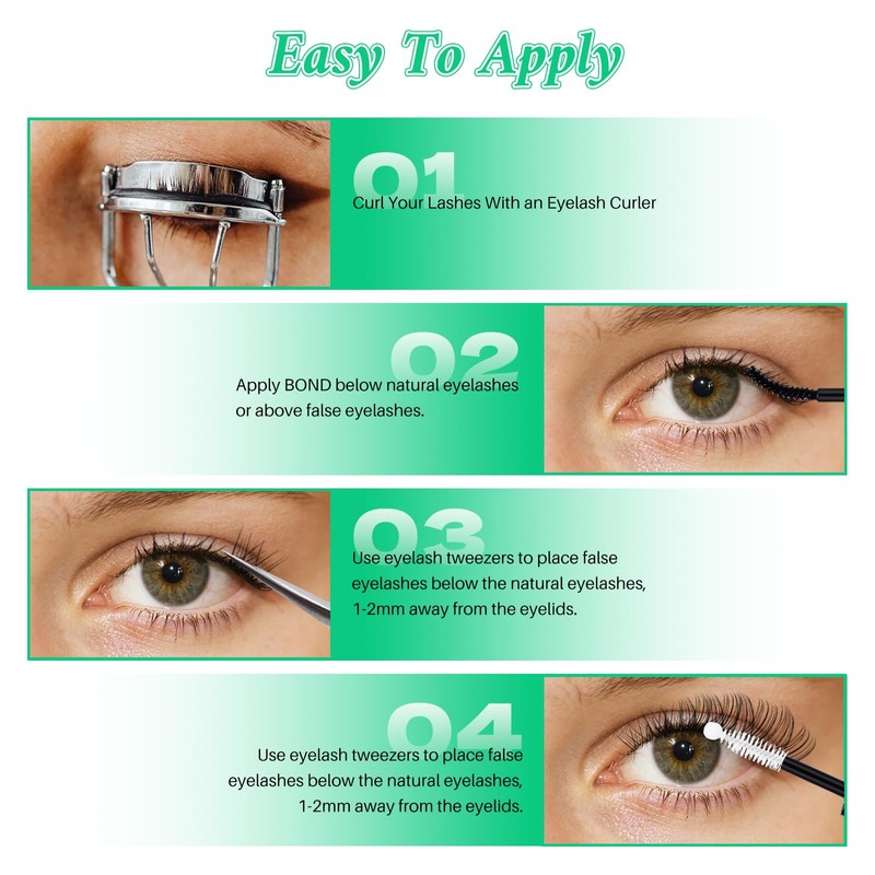 LASHSUN 2-in-1 Lash Cluster Glue Kit, Waterproof Bond and Seal,