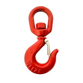 HENBOW 2 Ton Swivel Lifting Hooks,G80 Trailer Safety Chain Hooks with Latch,4400Lbs Safety Load Limit,Heavy Duty Alloy Steel Round Rotating Sling Towing Log Hook for Lifting and Towing