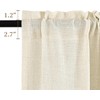 CUCRAF Kitchen Curtains Real Linen 2 Panels W 48 X
