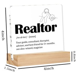 Realtor Gifts Appreciation Gifts Thank You Gifts for Real Estate Agent Closing Gifts Birthday Gifts for Realtor Women Men Realtor Theme Definition Clear Acrylic Desk Decor 4 x 4 Inch