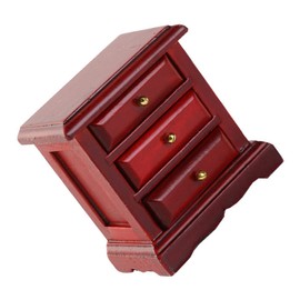 SAFIGLE Dollhouse Wooden Bedside Table Mini Dresser with Storage Furniture for Miniature Dollhouse Adornment and Accessory for Kids Playtime