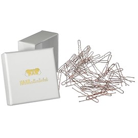 HAARallerliebst® Hair Pins Brown Pack of 50, 5 cm Including Storage Box - U Shape Hair Clips - Hair Forks for Women Girls Hair Pin Hair Accessories (Brown; Box Colour: White)