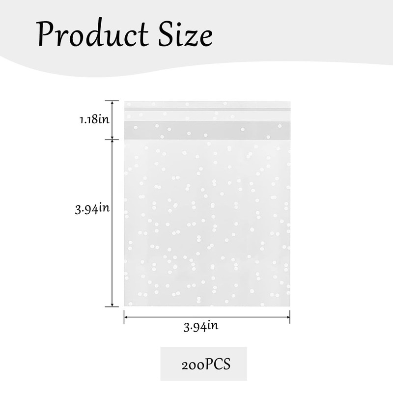 200 Pieces Cookie Bags,Wax Melt Bags,Cookie Wrapping Bag,Small Plastic Bag