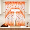 Fall Swag Curtains Maple Leaf Valances for Windows, Thanksgiving Pumpkin