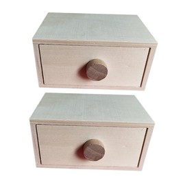 DOITOOL 2pcs Wooden Storage Box for Home Organization Multi-Purpose DIY Craft Case Simple Design for Desktop Decor Lightweight and Practical Storage