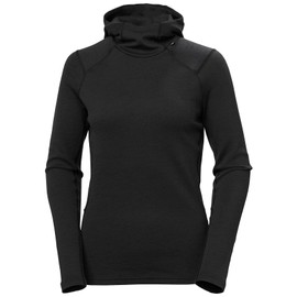 Helly-Hansen Womens LIFA Merino Midweight Baselayer Hoodie, 990 Black, Medium