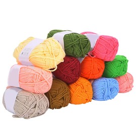 Crochet Yarn Kit, 12 Rolls Milk Cotton Yarn for Crocheting, 12×100m Colorful DIY Craft Cotton Threads, Crochet Cotton Knitting Thread for Knitting Craft Project