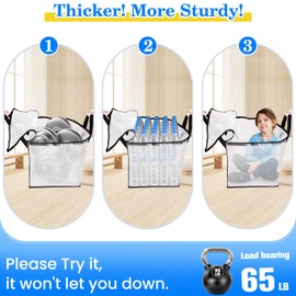 BlissTotes 8-Pack Large Moving Bags with Backpack Straps & Strong Zippers, Heavy-Duty Storage Bags Moving Boxes for Space Saving, Dorms, Transport, 93L-25 Gallons, Clear