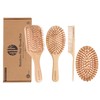 BONUMVITA Bamboo Hair Brush and Comb Set, Natural Bamboo Hair