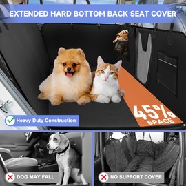 Spacocld PU Leather Dog Car Seat Cover for Back Seat – Back Seat Extender for Dogs with Hard Bottom Holds 400 lbs. 100% Waterproof, Scratch-Proof and Anti-Slip Dog Hammock for Car, SUV, Truck