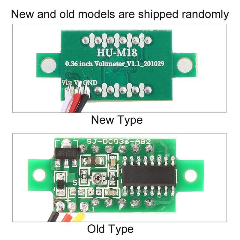 5Pcs DC 4-30V Mini Digital Voltmeter Three‑Wire LED Voltmeter Display