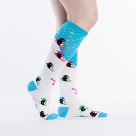 Sock It To Me Women's Downhill Penguins Knee High Socks