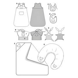 Burda Schnittmuster 9635 - Set di cucito per accessori per neonati, misura 62-86 EU