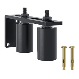 TOIMIOTOIM Black Heavy Duty Slide Gate Guide Roller 3" Sliding Gate Roller L Rear Post Bracket, Iron Gate Guide Wheel Pulley, Adjustable Bolts Slide Gate Support Assembly for Sliding Rolling Gates