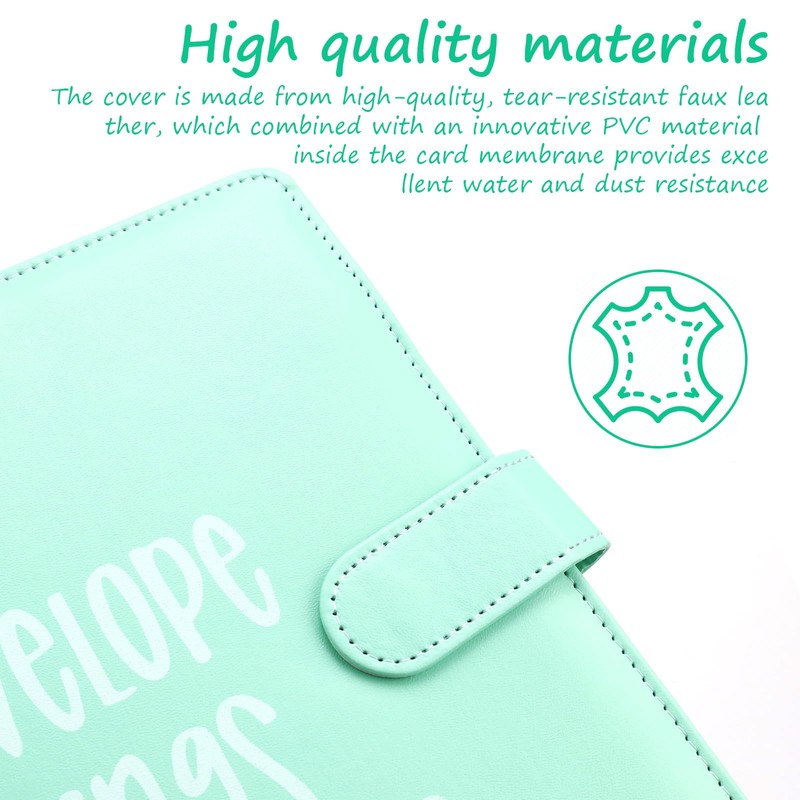 Budget Planner, AMONENZ A5 Money Saving Folder, Faux Leather Savings